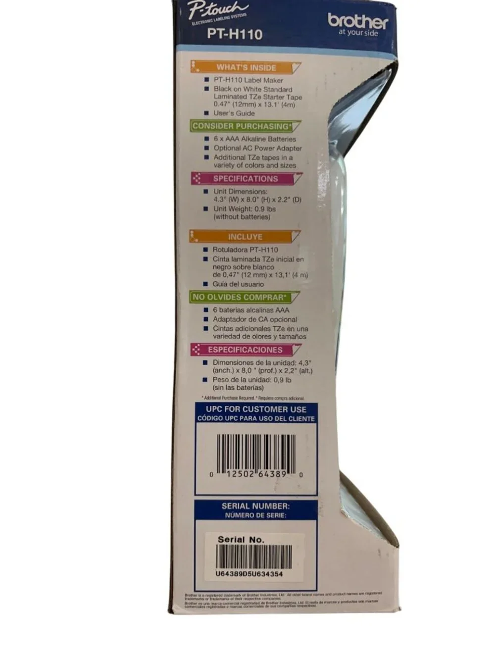 NEW Brother P-Touch PT-H110 2 Lines Portable Label Maker MSRP $65